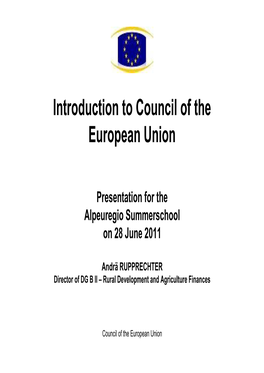 Introduction to Council of the European Union