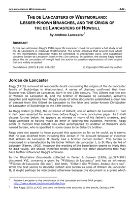 De Lancaster of Westmorland -241