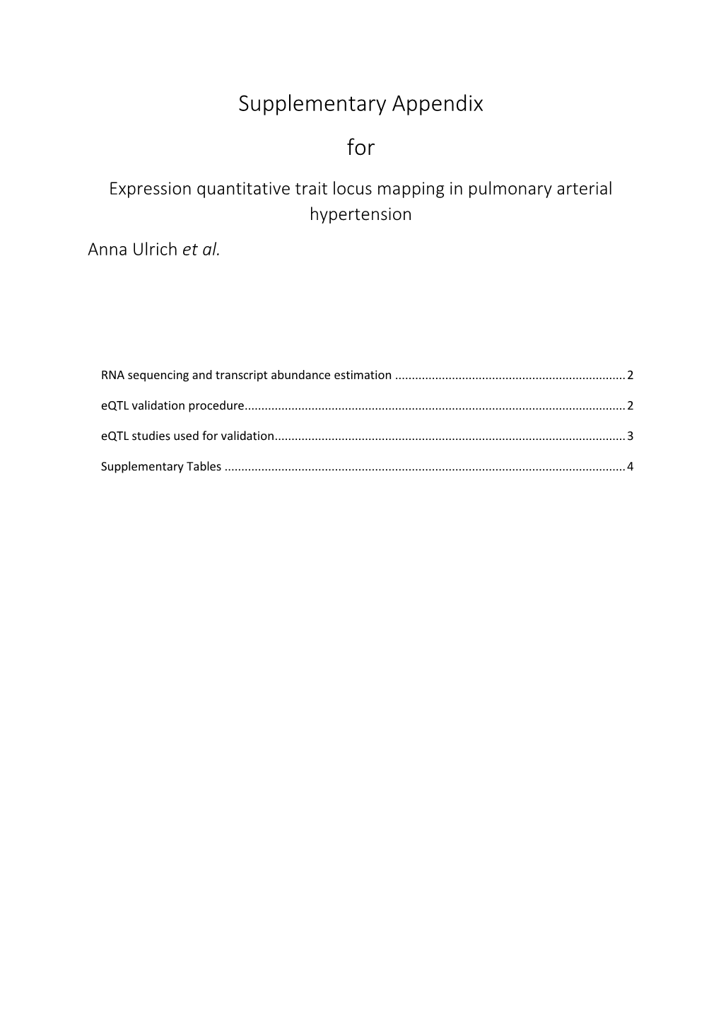 Supplementary Appendix For Expression Quantitative Trait Locus Mapping