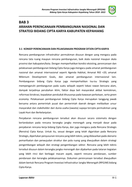 Arahan Perencanaan Pembangunan Nasional Dan Strategi Bidang Cipta Karya Kabupaten Kepahiang