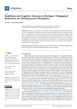 Buddhism and Cognitive Sciences in Dialogue: Pedagogical Reﬂections on Teaching Across Disciplines
