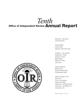 Office of Independent Review Annual Report
