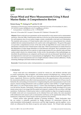 Ocean Wind and Wave Measurements Using X-Band Marine Radar: a Comprehensive Review