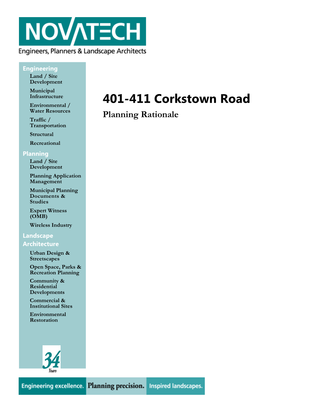 401-411 Corkstown Road Environmental / Water Resources Planning Rationale Traffic / Transportation