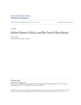 Robert Burns's Politics and the French Revolution