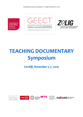 Teaching Documentary Symposium – Cardif, November 5-7, 2014