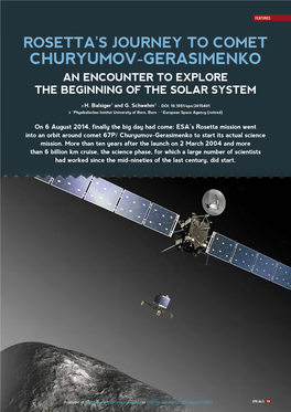Rosetta's Journey to Comet Churyumov-Gerasimenko an Encounter to Explore the Beginning of the Solar System
