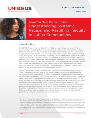 Understanding Systemic Racism and Resulting Inequity in Latino Communities