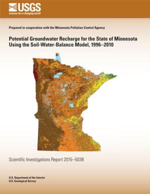 Potential Groundwater Recharge for the State of Minnesota Using the Soil-Water-Balance Model, 1996–2010