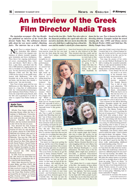 An Interview of the Greek Film Director Nadia Tass