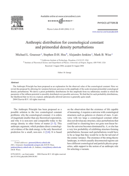 Anthropic Distribution for Cosmological Constant and Primordial Density Perturbations