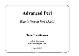 Advanced Perl