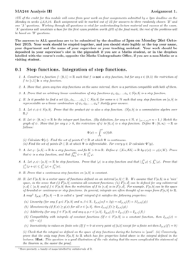 0.1 Step Functions. Integration of Step Functions