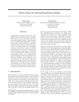 Fourier Bases for Solving Permutation Puzzles