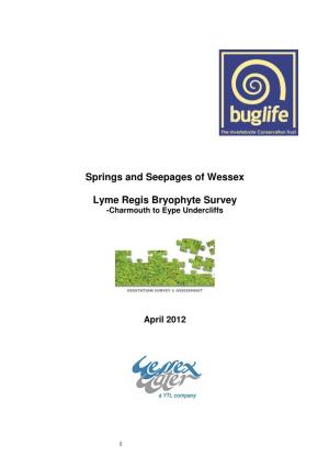 Springs and Seepages of Wessex Lyme Regis Bryophyte Survey