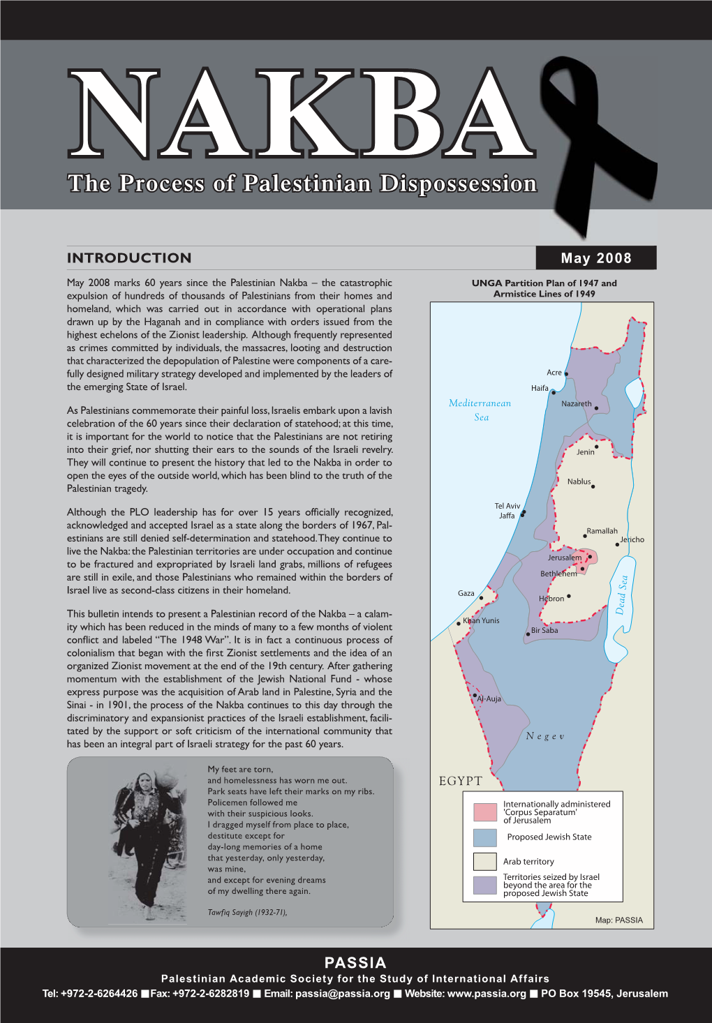 NAKBA the Process of Palestinian Dispossession