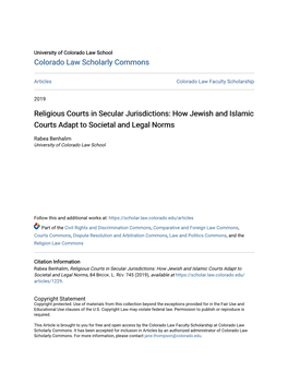 Religious Courts in Secular Jurisdictions: How Jewish and Islamic Courts Adapt to Societal and Legal Norms