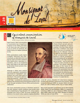 Equivalent Canonization of François De Laval EVENT by Rev