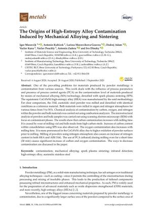 The Origins of High-Entropy Alloy Contamination Induced by Mechanical Alloying and Sintering