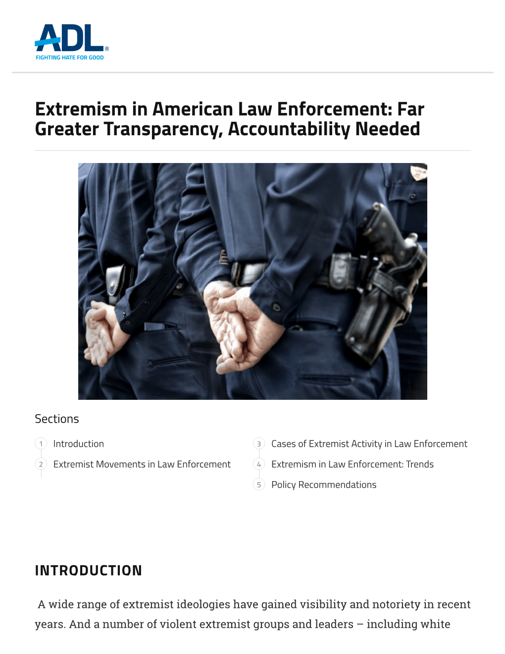 Extremism in American Law Enforcement: Far Greater Transparency, Accountability Needed