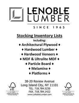 Stocking Inventory Lists