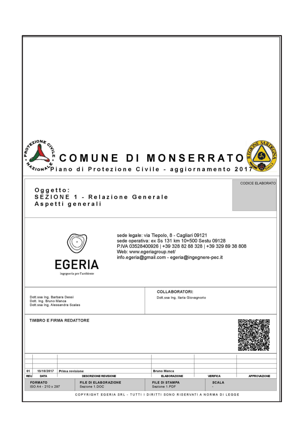 Comune Di Monserrato (CA) – Piano Di Protezione Civile – Relazione Generale______Pag