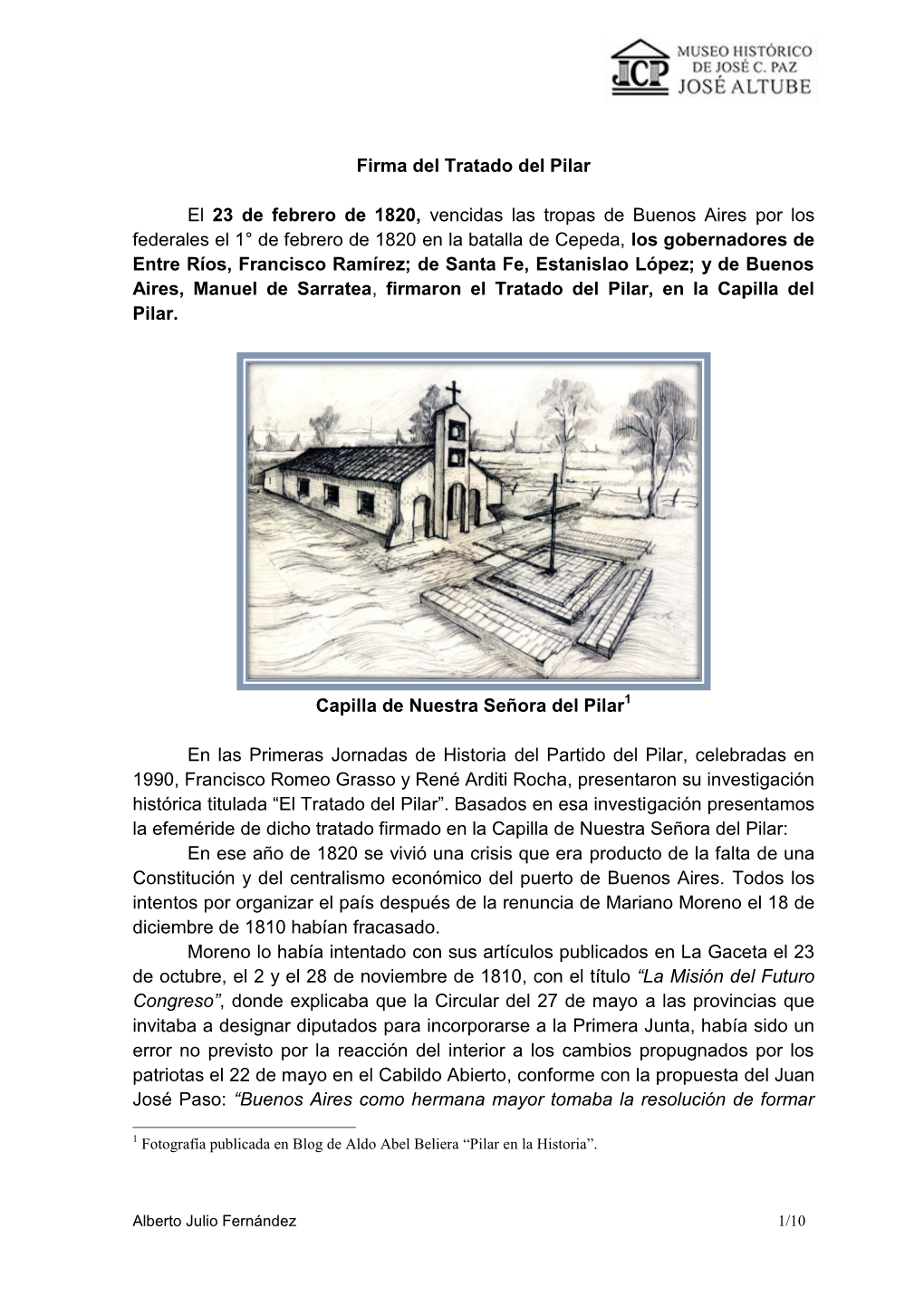 Firma Del Tratado Del Pilar El 23 De Febrero De 1820, Vencidas Las