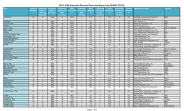 2013 DGA Episodic Director Diversity Report (By SHOW TITLE)