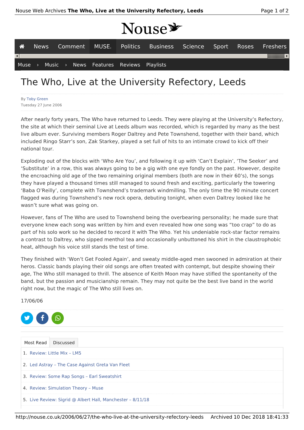 The Who, Live at the University Refectory, Leeds | Nouse