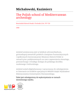 The Polish School of Mediterranean Archaeology