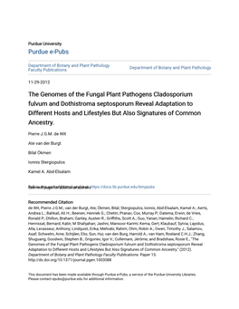 The Genomes of the Fungal Plant Pathogens