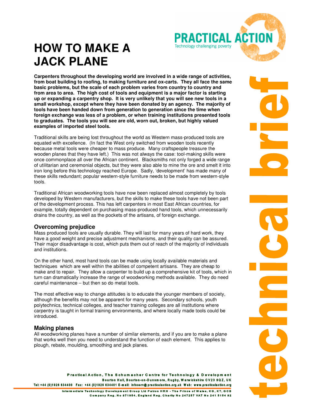 How to Make a Jack Plane Practical Action DocsLib