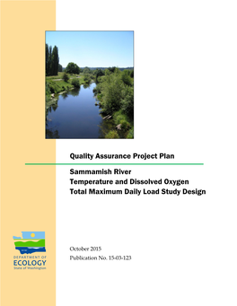 Sammamish River Temperature and Dissolved Oxygen Total Maximum Daily Load Study Design