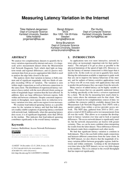 Measuring Latency Variation in the Internet