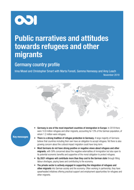Public Narratives and Attitudes Towards Refugees and Other Migrants