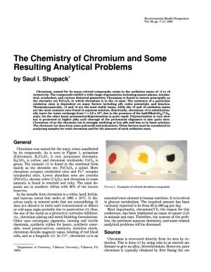 The Chemistry of Chromium and Some Resulting Analytical Problems by Saul 1