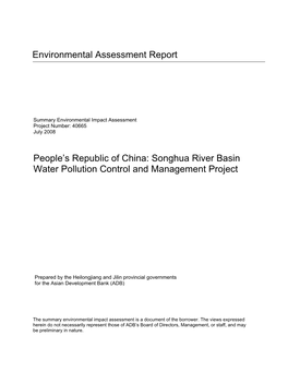 Songhua River Basin Water Pollution Control and Management Project