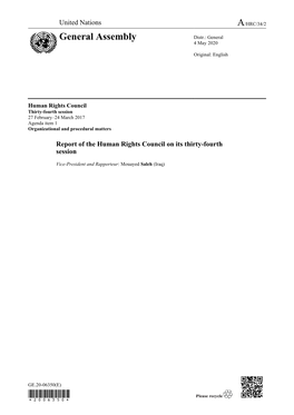 Page 1 GE.20-06350(E) Human Rights Council Thirty-Fourth Session