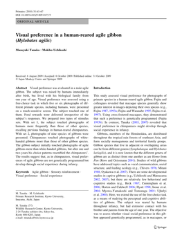 Visual Preference in a Human-Reared Agile Gibbon (Hylobates Agilis)