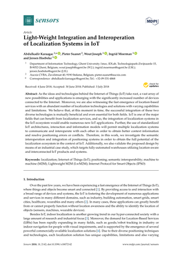 Light-Weight Integration and Interoperation of Localization Systems in Iot