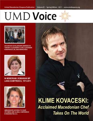 Klime Kovaceski: Acclaimed Macedonian Chef Ambassador Acevska to Chair Upcoming UMD Global Conference in Washington, D.C