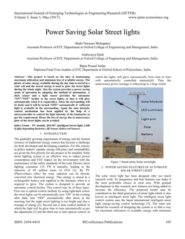 Power Saving Solar Street Lights