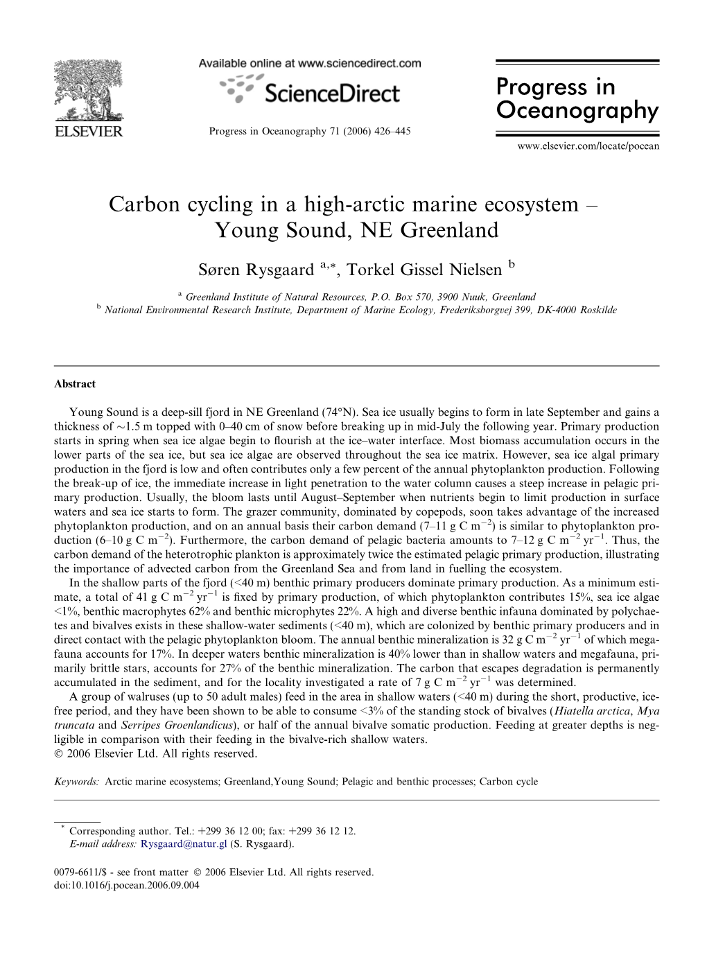 Progress in Oceanography Progress in Oceanography 71 (2006) 426–445