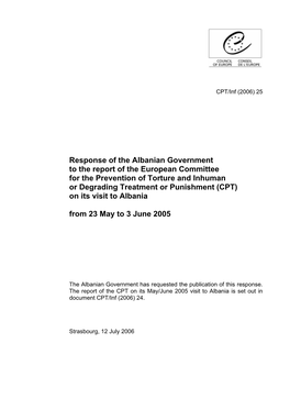 Response of the Albanian Government