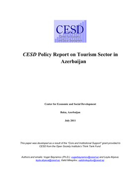 CESD Policy Report on Tourism Sector in Azerbaijan