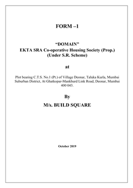 EKTA SRA Co-Operative Housing Society (Prop.) (Under SR Scheme)
