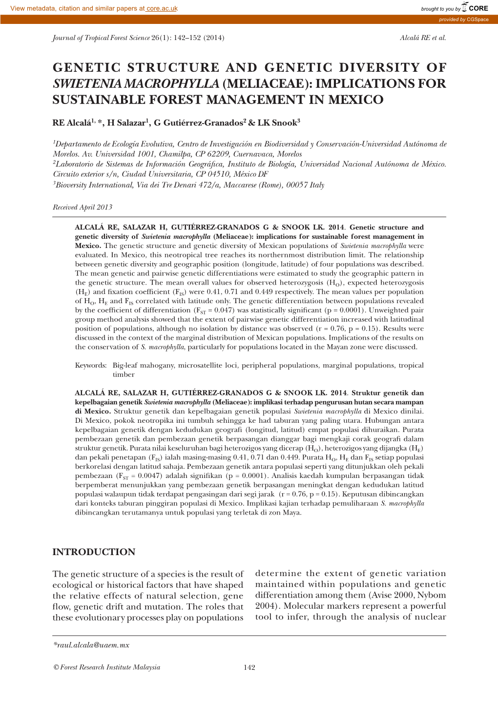 Implications for Sustainable Forest Management in Mexico