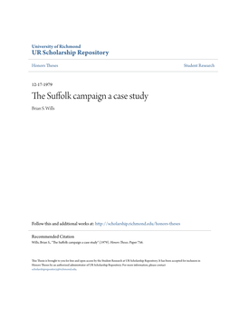 The Suffolk Campaign a Case Study