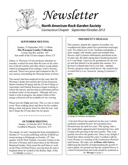 Newsletter North American Rock Garden Society Connecticut Chapter September/October 2012