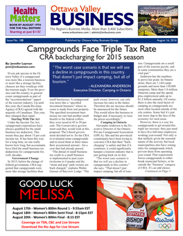 Campgrounds Face Triple Tax Rate CRA Backcharging for 2015 Season By: Jennifer Layman Ism